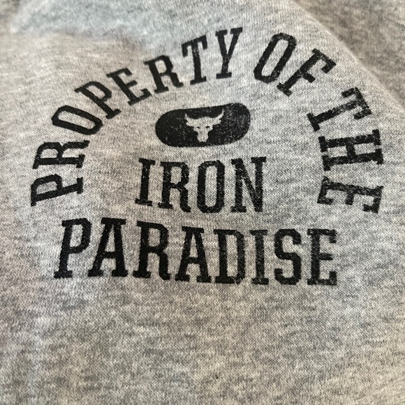 Under Armour Iron Paradise Project Rock Gray Crew Sweatshirt Loose Fit M - Picture 3 of 7